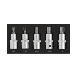 1505_1-80.jpg Blue Spot Tools 5 PCE 1/2" Torx Bit Set (T45-T70) (EVA FOAM)