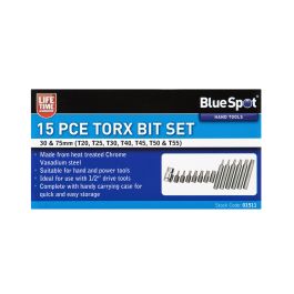 1511-14.jpg Blue Spot Tools 15 PCE 1/2" Torx Bit Set (T20-T55)