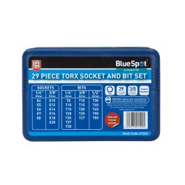 1529-30.jpg Blue Spot Tools 29 PCE Torx Socket & Bit Set (T10-T55) (E4-E20)