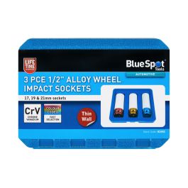 1545_2-62.jpg Blue Spot Tools 3 PCE 1/2" Alloy Wheel Impact Sockets (17, 19, 21mm)