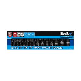 1565-100.jpg Blue Spot Tools 15 PCE 1/4" 3/8" 1/2" Impact Torx Bit Sockets