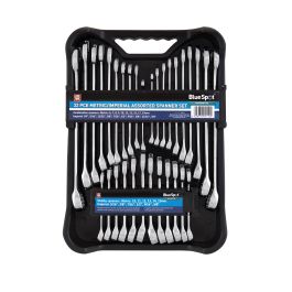 Blue Spot Tools 32 PCE Metric/Imperial Assorted Spanner Set (6-19mm)(1/4"-5/8")