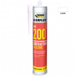 Everbuild Everflex LMA 200 Contractors Silicone Sealant Translucent 295ml