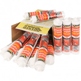 Everbuild General Purpose Silicone White Sealant 280ml box of 25