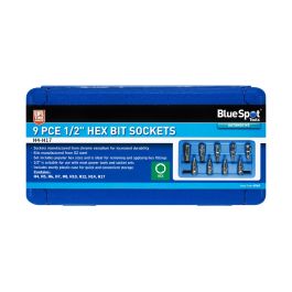 1563-61.jpg Blue Spot Tools 9 PCE 1/2" Hex Bit Sockets (H4 - H17)